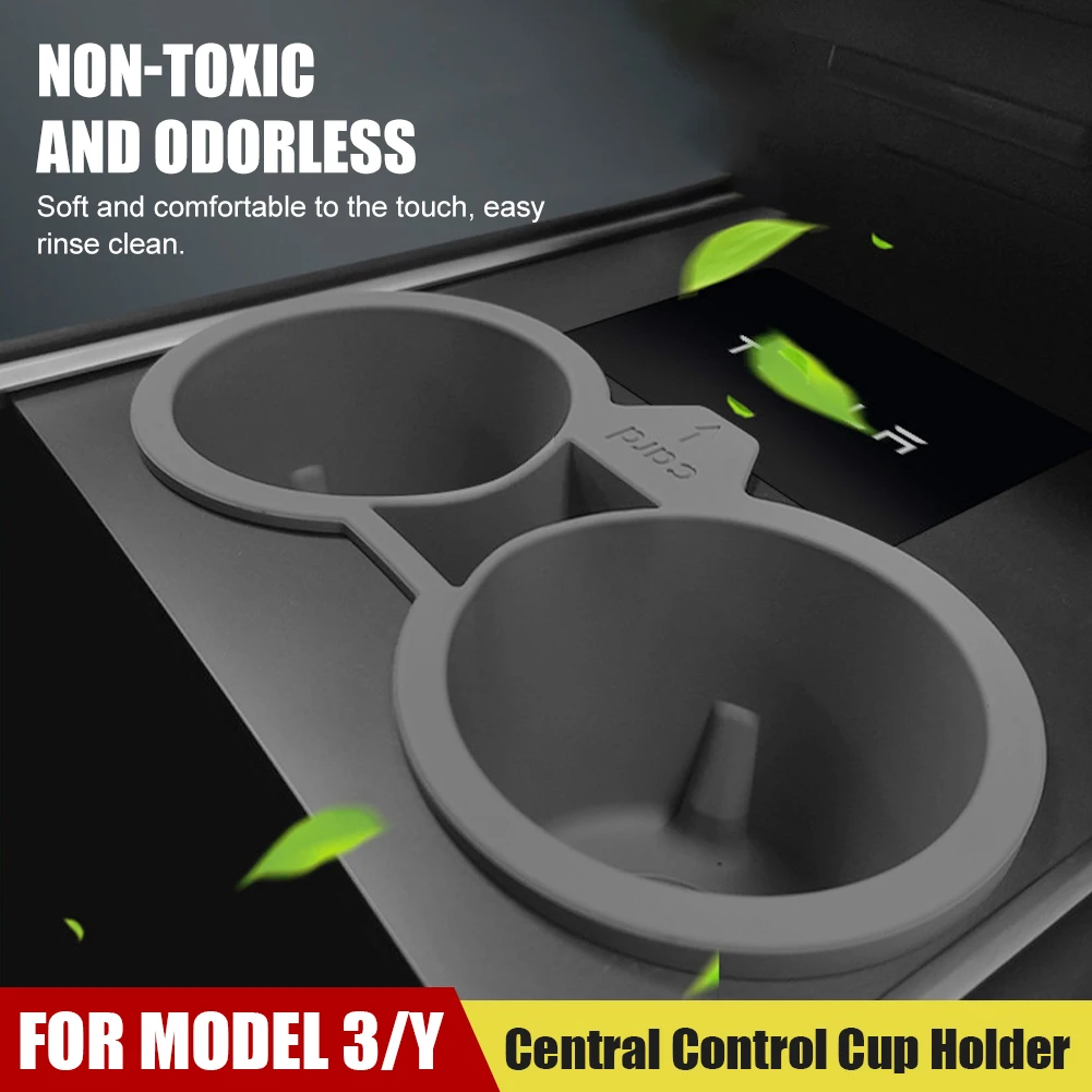 For Tesla Model 3 Y 2021 2022 2023 Silicone Water Cup Holder Center Console Storage Box Organizer Water Bottle Holder Wholesale