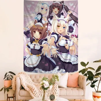 Anime Netelesara Film Sticky DIY Tapisserie Murale, Hiphelicopter Fleur Tapis Muraux, Dortoir Décor Art Mural 1