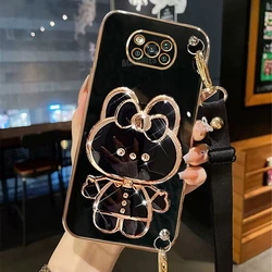 Support miroir en silicone pour crossbody avec housse et cordelette