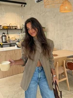 Nouvelle Robe Courte Femme Chic à Col en V, Patchwork et Volants, Manches Longues Bouffantes, Coupe Slim, Boutonnage Simple 5