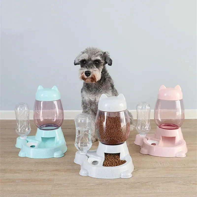 

2 IN 1 Cat Water And Food Feeder Dispenser Automatic Dog Cats Drinking Bottles Feeding Bowl Dispensers Pet Supplies 2.2L