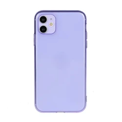 Neon Fluorescent Shockproof Candy Color Soft TPU Clear Phone Case - iPhone 15 Pro Max (Purple)