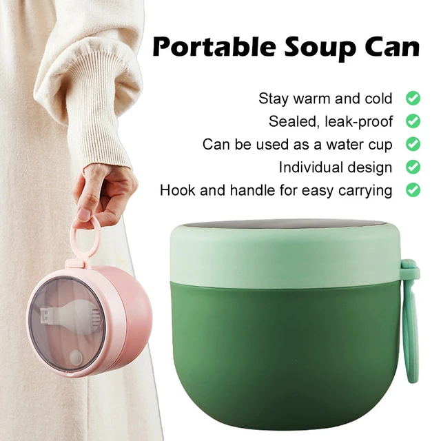 600ML Stainless Steel Lunch Box Hot Food Flask Soup Storage Vacuum Thermal  Jar Containers Bento Lunch Box For Kids T9V9