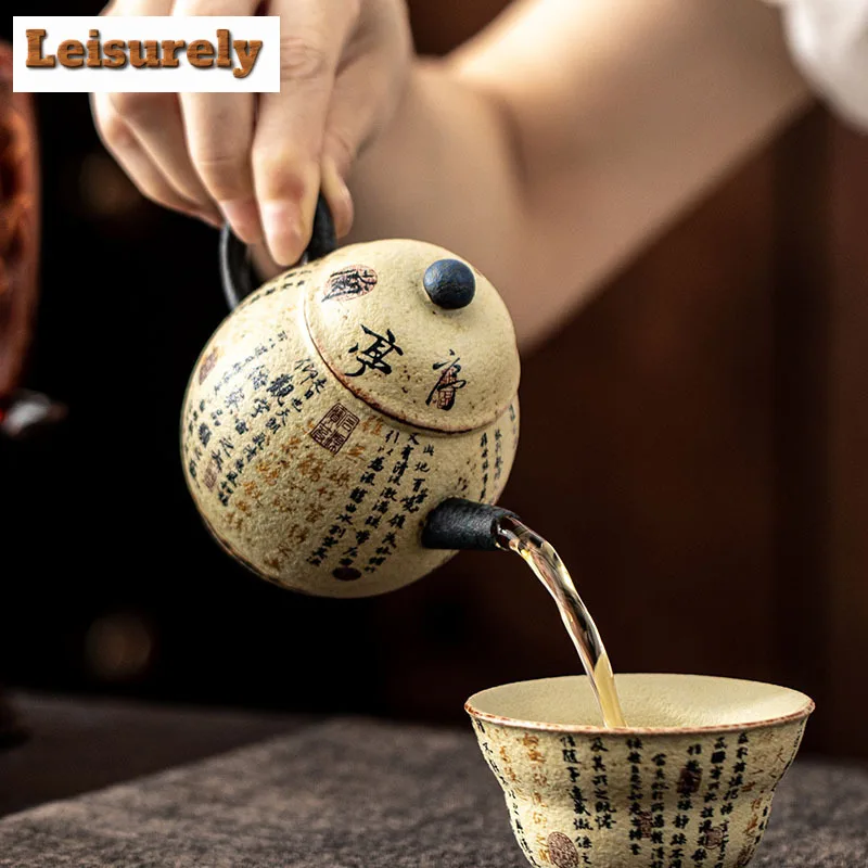 130ml Blue and White Firestone Red Teapot Luxury Tea Infuser Pot Tea Soaking Kettle with Ball Hole Cha Supplies Ornaments craft