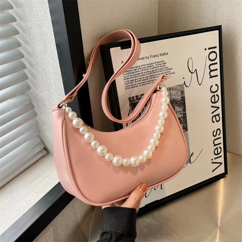 

Women's Bag Summer 2023 New Trendy and Fashionable Pearl Crossbody Crescent Feeling Small One Shoulder Underarm