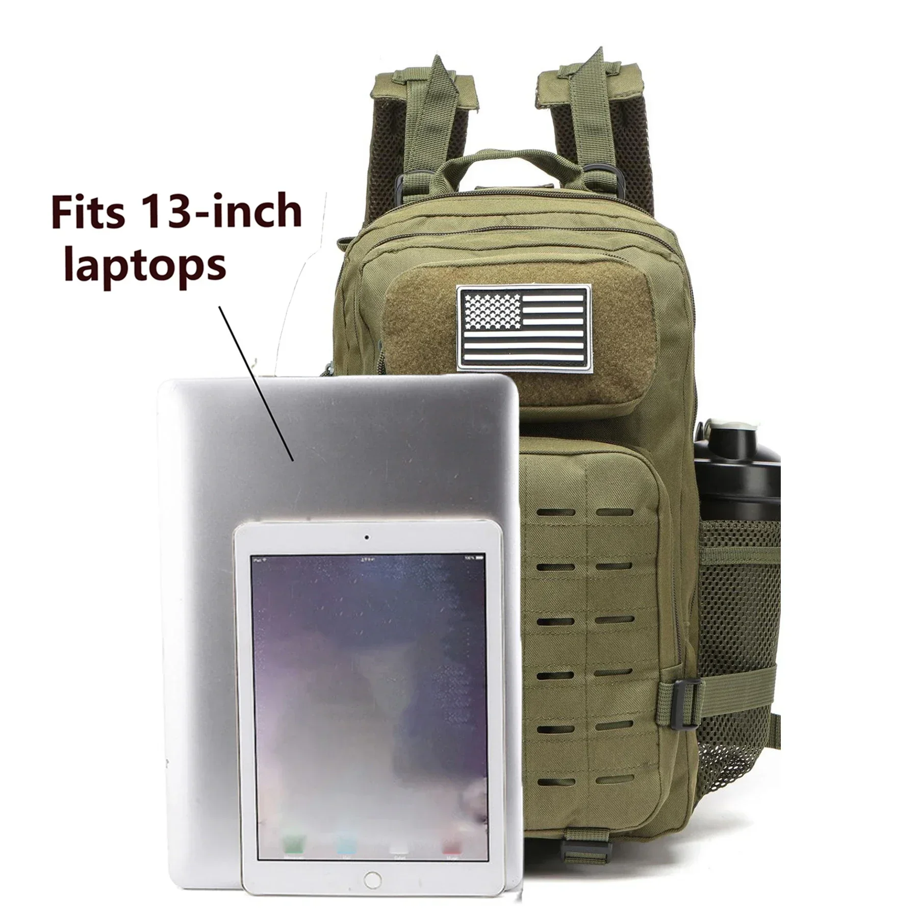 Waterproof Hiking Backpack with Laptop Bag and Bottle Holders