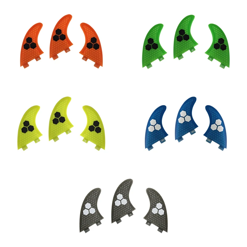 UPSURF FCS Fins Hot Sale Double Tabs M Fins Honeycomb Fin High Quality Surfing Fin Yellow/Blue/Grey/Green/Orange Color Fins