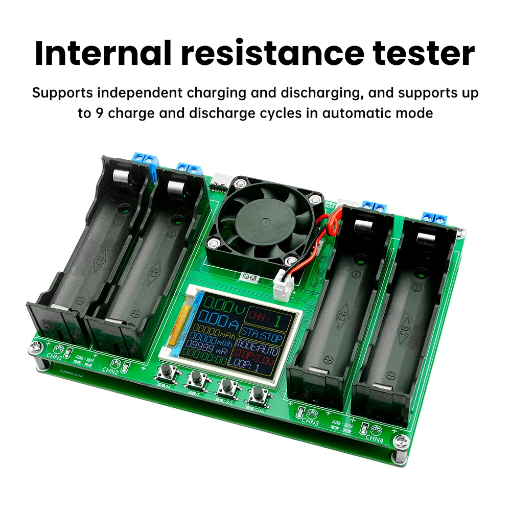 Type-C 4Channel Battery Capacity Tester LCD Display MAh Lithium Digital Battery Detection Module for 18650/21700