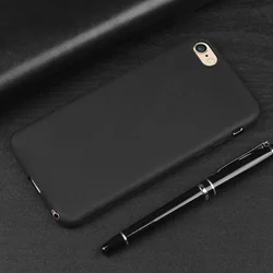 Ultrathin Soft TPU Candy Color Phone Case - Simple Solid Back Cover - iPhone 6 6 S (Black)