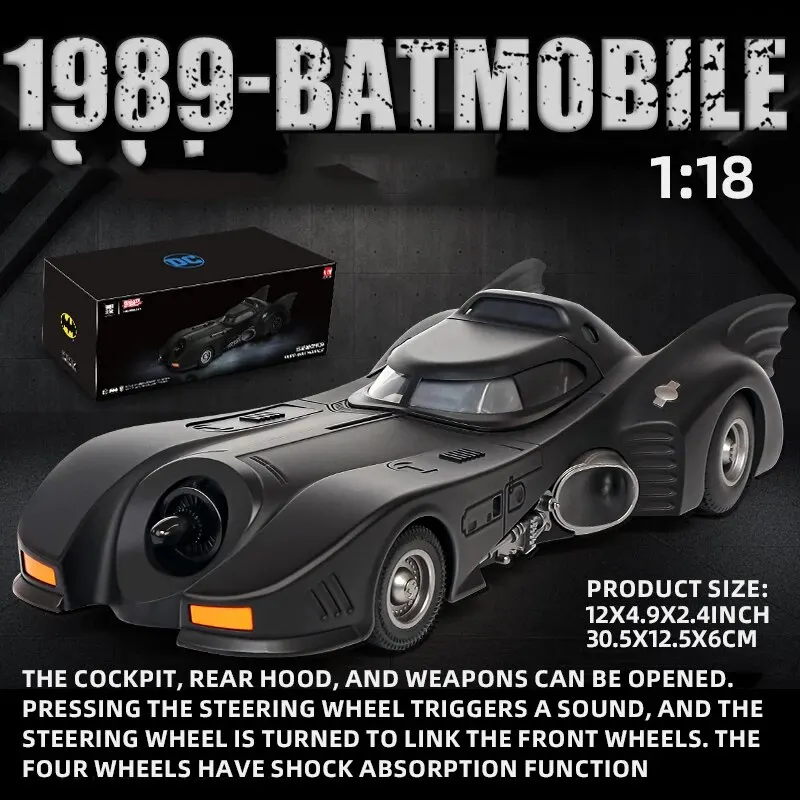 1/18 バットモービル 1989 ダイキャストモデル 1:18 1989バットモービルダイキャストカー、バットマン