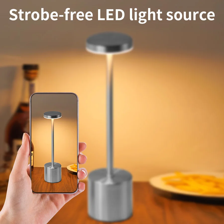 table lamp Classic Table Lamp USB Rechargeable Night Light Stepless Dimming Touch Desk Lamp 3 Colors Bedside Bar Hotel Decoration