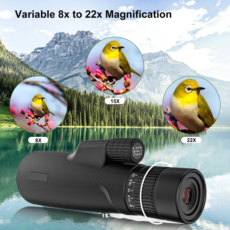

8-22x50 Zoom HD Telescope Monocular Camping Powerful Largo With Tripod Phone Clip For Watching Bird Hunting Binoculars telescope