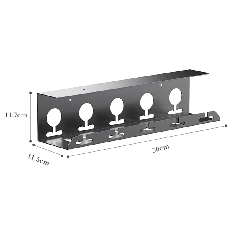 No Drilling Sturdy Under Desk Cable Management Metal Cable Tray Under Desk With Clamp Power Strip Cord Holder Rack Stand