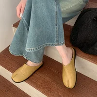 Bailamos Women Split Toe Fur Slippers Tabi Ninja Slip On Flats Round Toe Shallow Lazy Boat Slingback Mules Shoes Soft Warm Loafe - Image 3