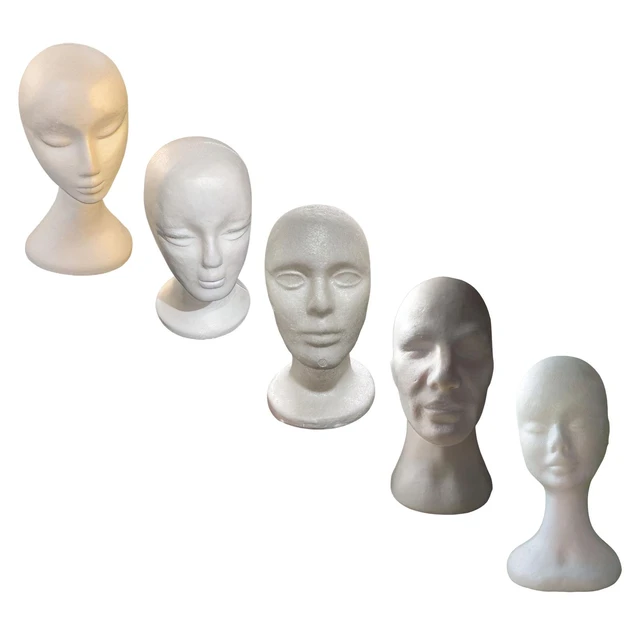 White Foam Wig Display Prop Mannequin Wig Head Display Hat Cap Wig Holder  Styrofoam Foam Head Wig Stand - Wig Stands - AliExpress