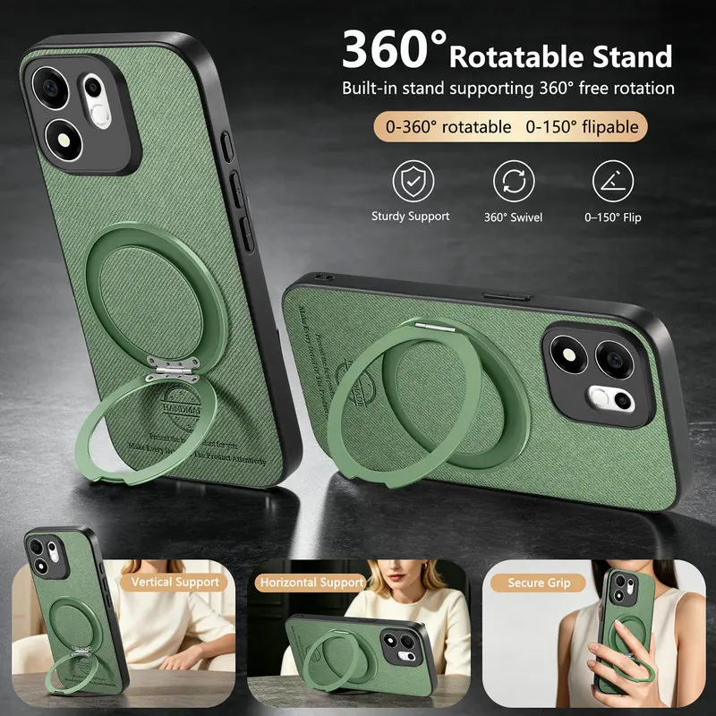 Leather Back Case with Ring Stand
