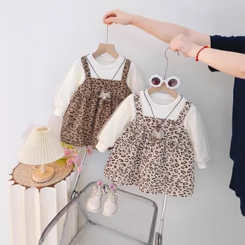 Baby Girl Dress Autumn New Beautiful Girl Dress Bear Doll Long Sleeve Dress