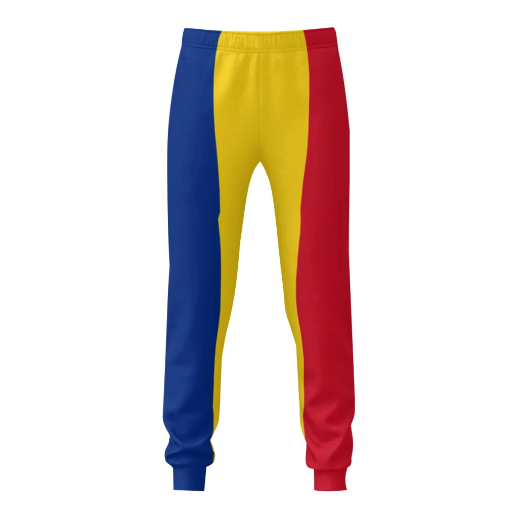 2025 Romania Flag Mens Sweatpants with Pockets Joggers for Men Sports Casual Sweat Pants With Drawstring 3