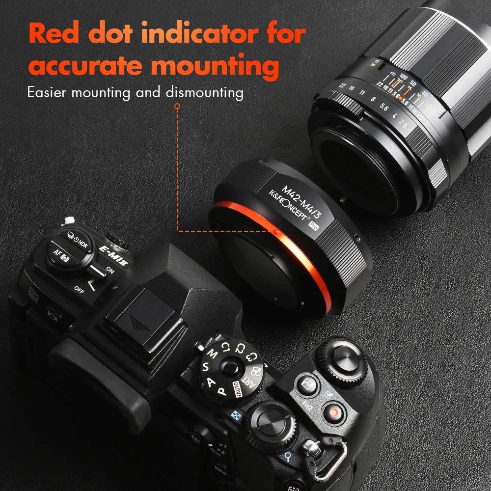 K&F Concept M42-M4/3 PRO Lens Mount Adapter Manual Focus