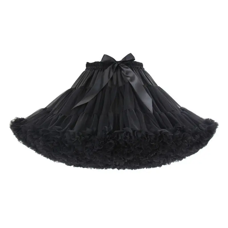 

Black crinoline underskirt Skirt 2-layers of lace petticoat for women Fluffy tutu skirt for mini skirt rock ladies club outfit