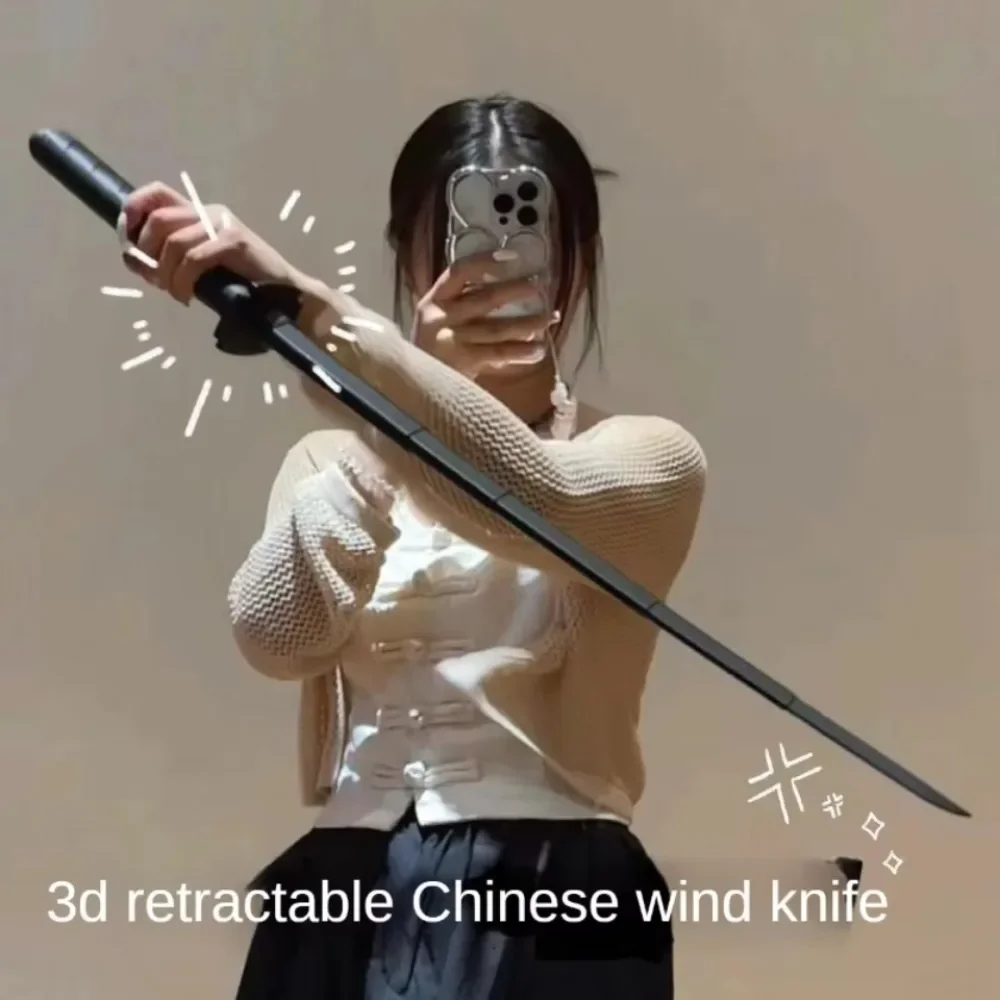 Folding Samurai Sword Knife Adult Photo Props Retractable Folding Samurai Sword Role-playing Props Creative Stress Relief Toys