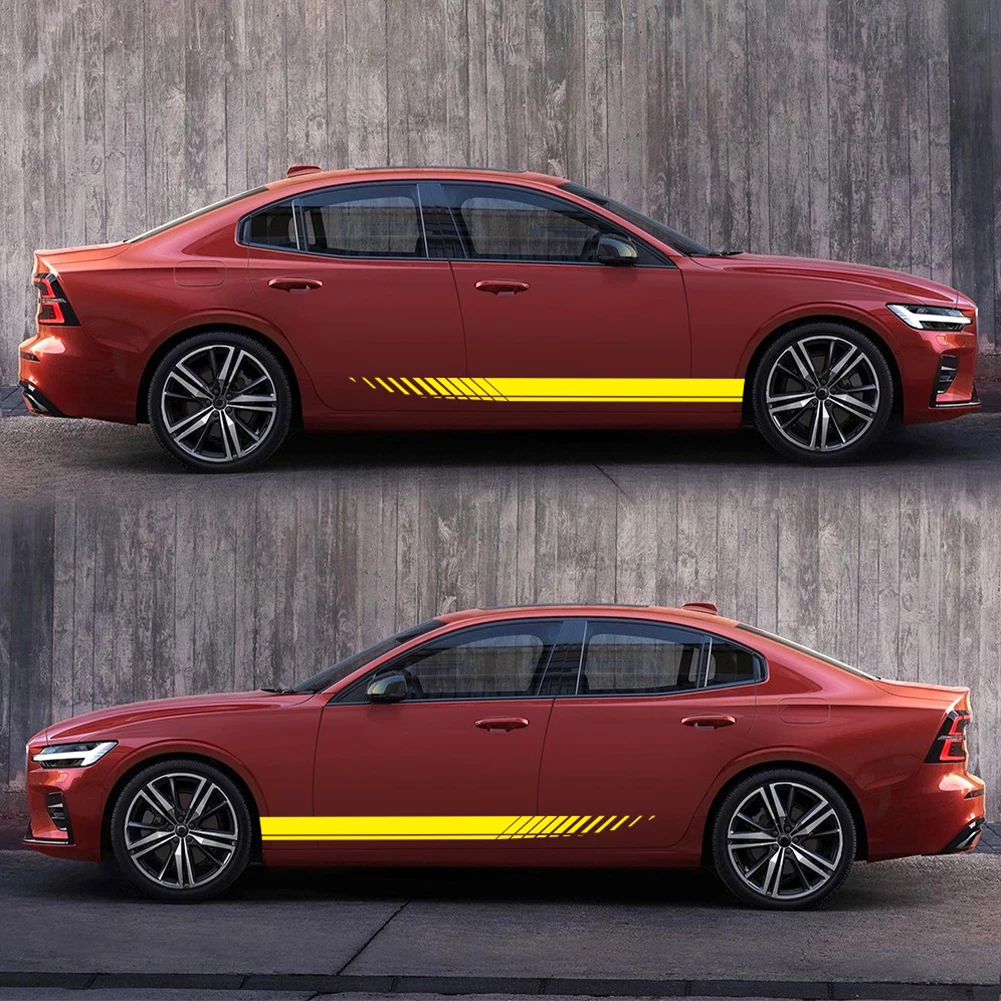 

2PCS Car Side Stripes Stickers DIY Decal For Audi Volkswagen VW Ford BMW Toyota Honda Mercedes Benz Renault Car Tuning Accessor