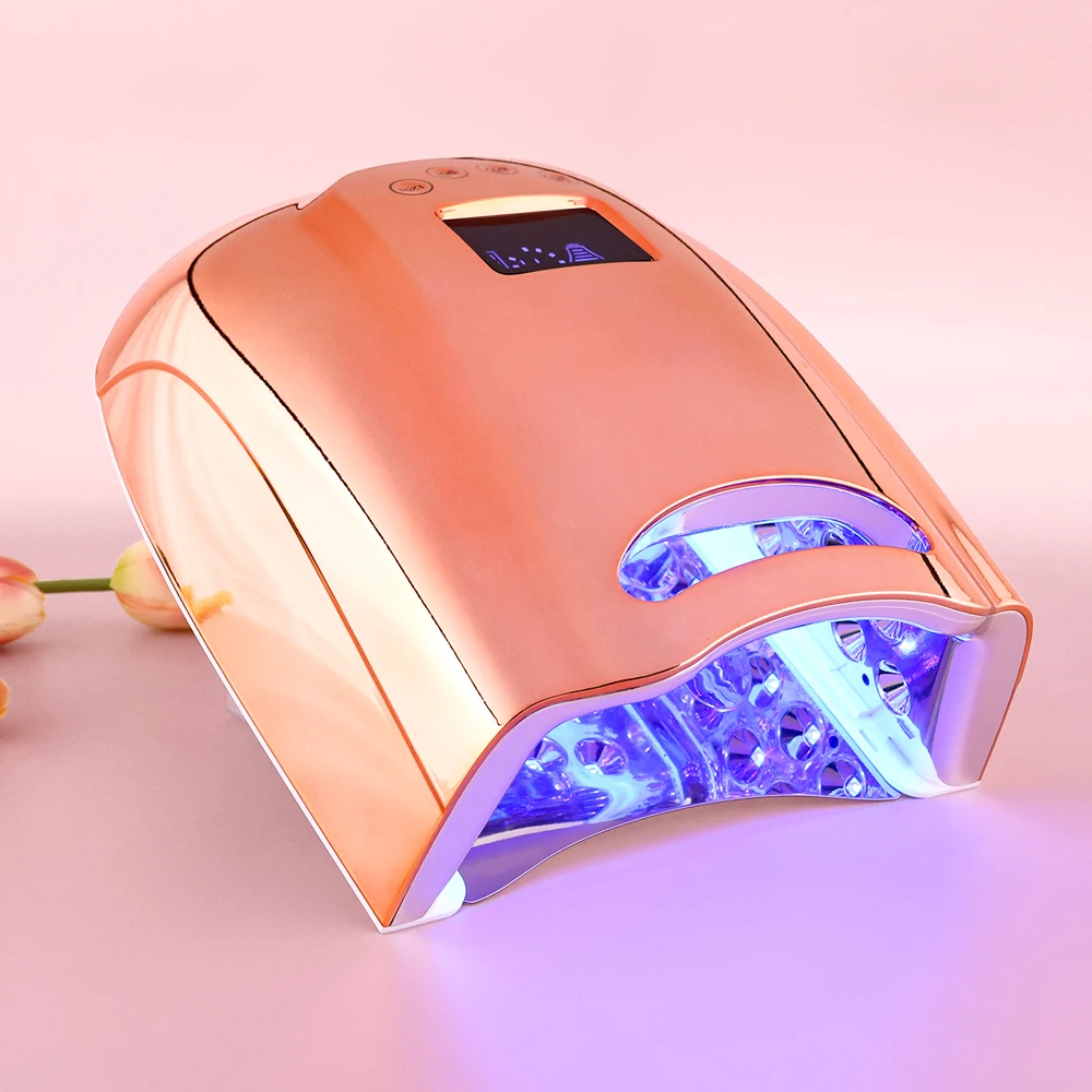 128W Cordless UV LED Nail Dryer Lamp For Curing Polish Gel Pro Cure Rechargeable Battery Lamp Nail Powerful UV Light