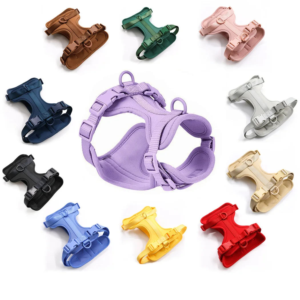 Dog Harness And Leash Set Waterproof Easy To Clean Dog Leash Adjustable Vest Harness Poop Bag Holder For Small