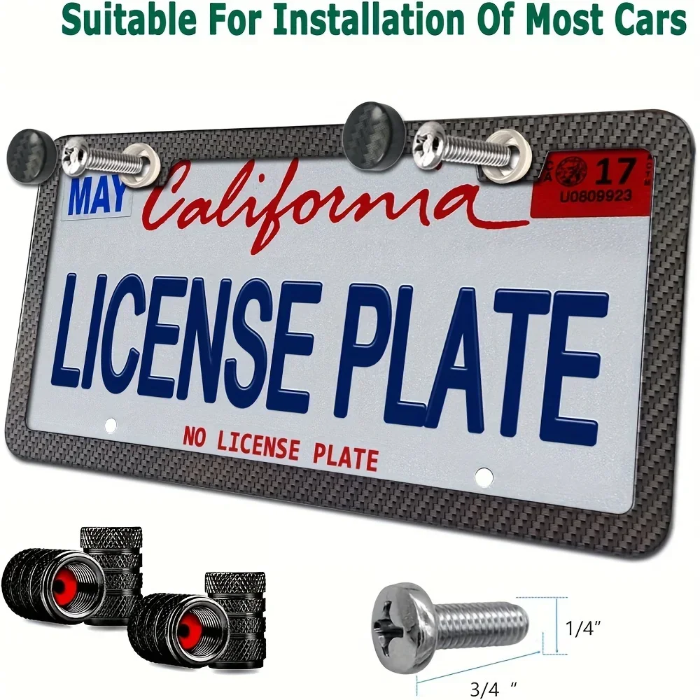 Carbon Pattern Plastic License Plate Frame Bracket