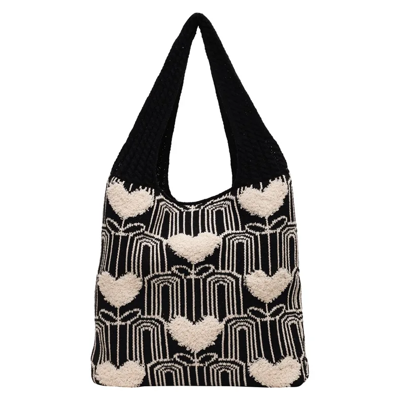 Knitted Shoulder Bag NEW Large Capacity Autumn Winter Casual Trendy All-match High-end Women's Fashion Large Capacity Handbag