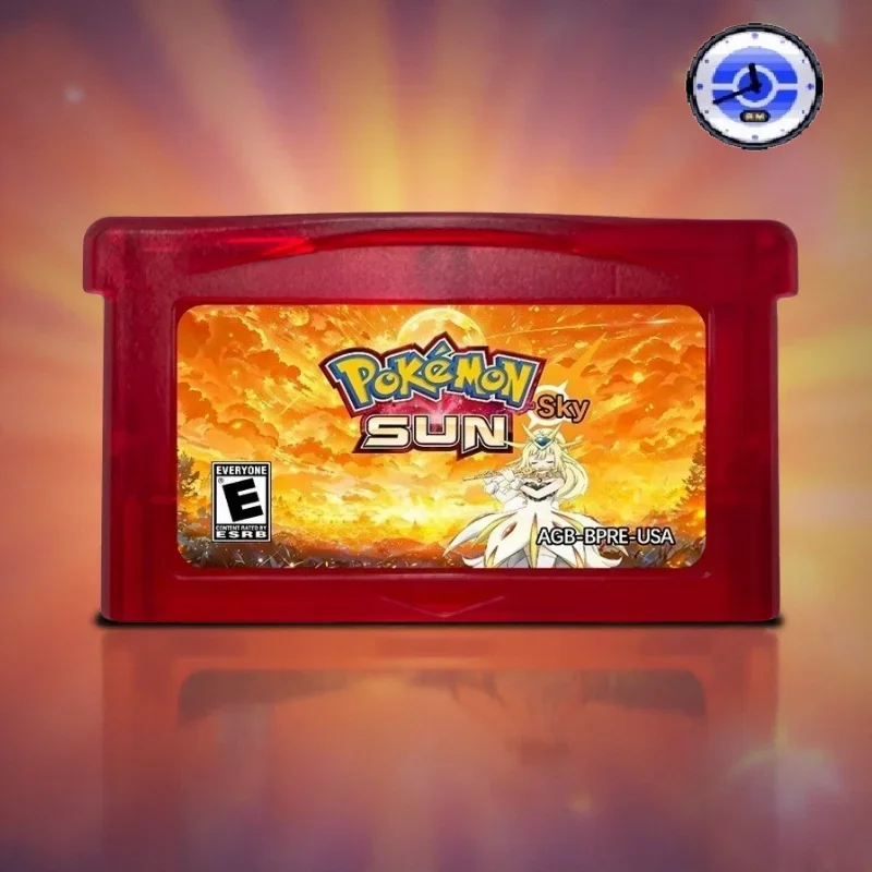 GBA 실시간 시계 게임 카트리지, Sun Sky, Light Platinum, Rowe, RTC Pokemon 영어 게임 카트리지, GBA ROM 수정 버전