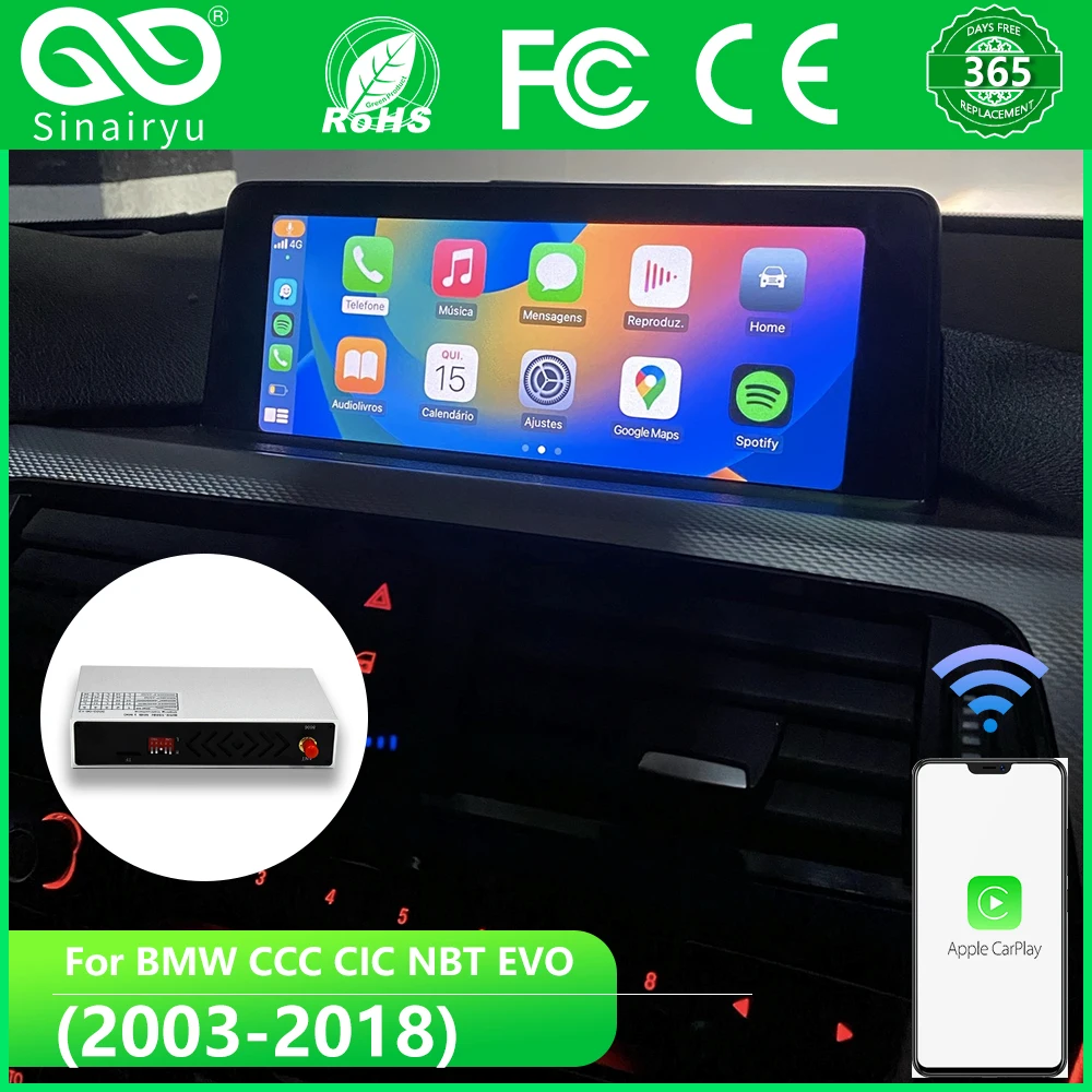 Sinairyu Interfaz Carplay para coche, accesorio inalámbrico para BMW E90, F30, F20, X5, E70, X3