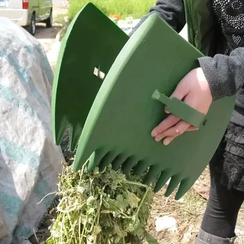 1 Pair Hand Leaf Collection Rake Lawn Yard Rubbish Weed Rake Grass Garden Debris Straw Waste Pick Up Claw Grabber Cleaning Tool