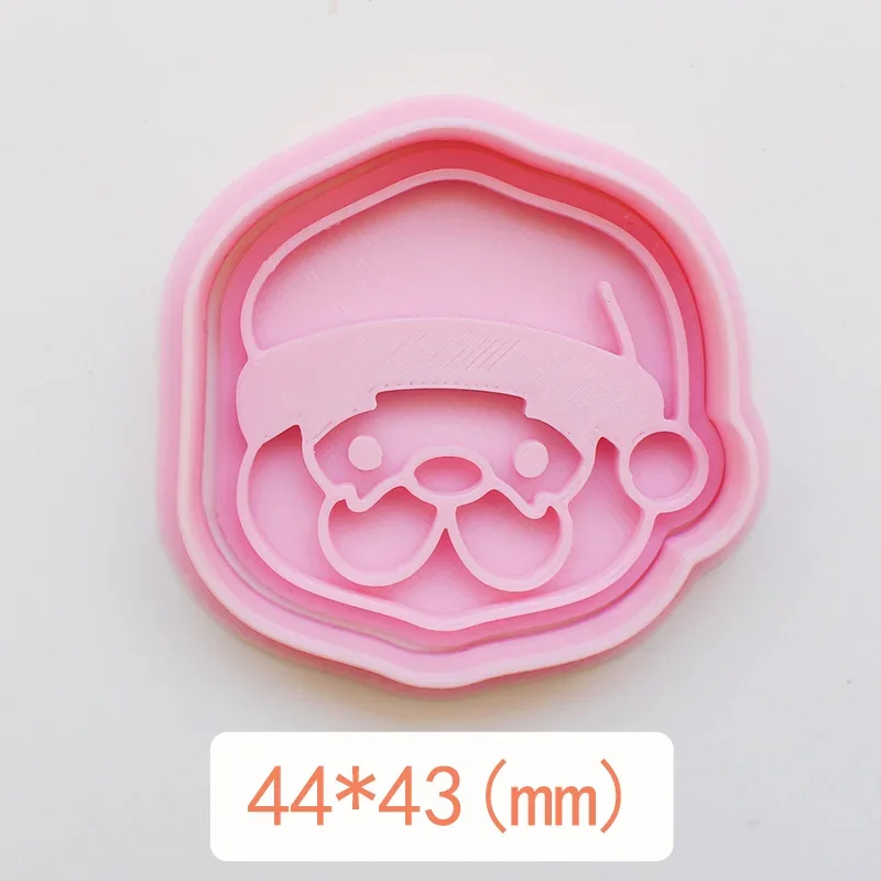 Christmas Mini Cookie Cutter 3D Cartoon Xmas Tree Snowflake Santa Biscuit Fondant Embossed Stamps Molds New Year Cake Decor