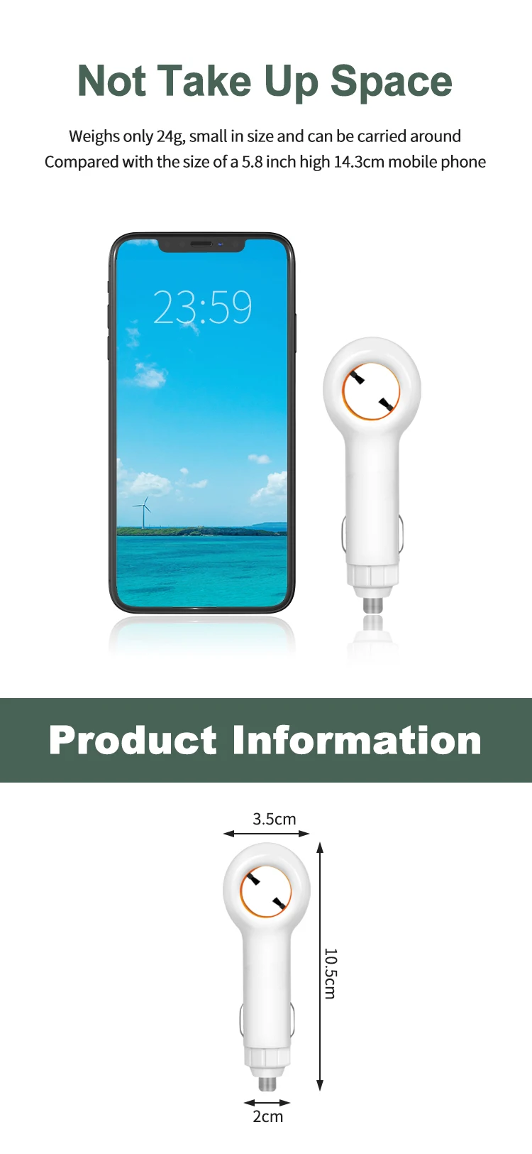Description Picture 5 of itemFactory Manufacturers negative ions Car Air Purifier Fresh Car Air