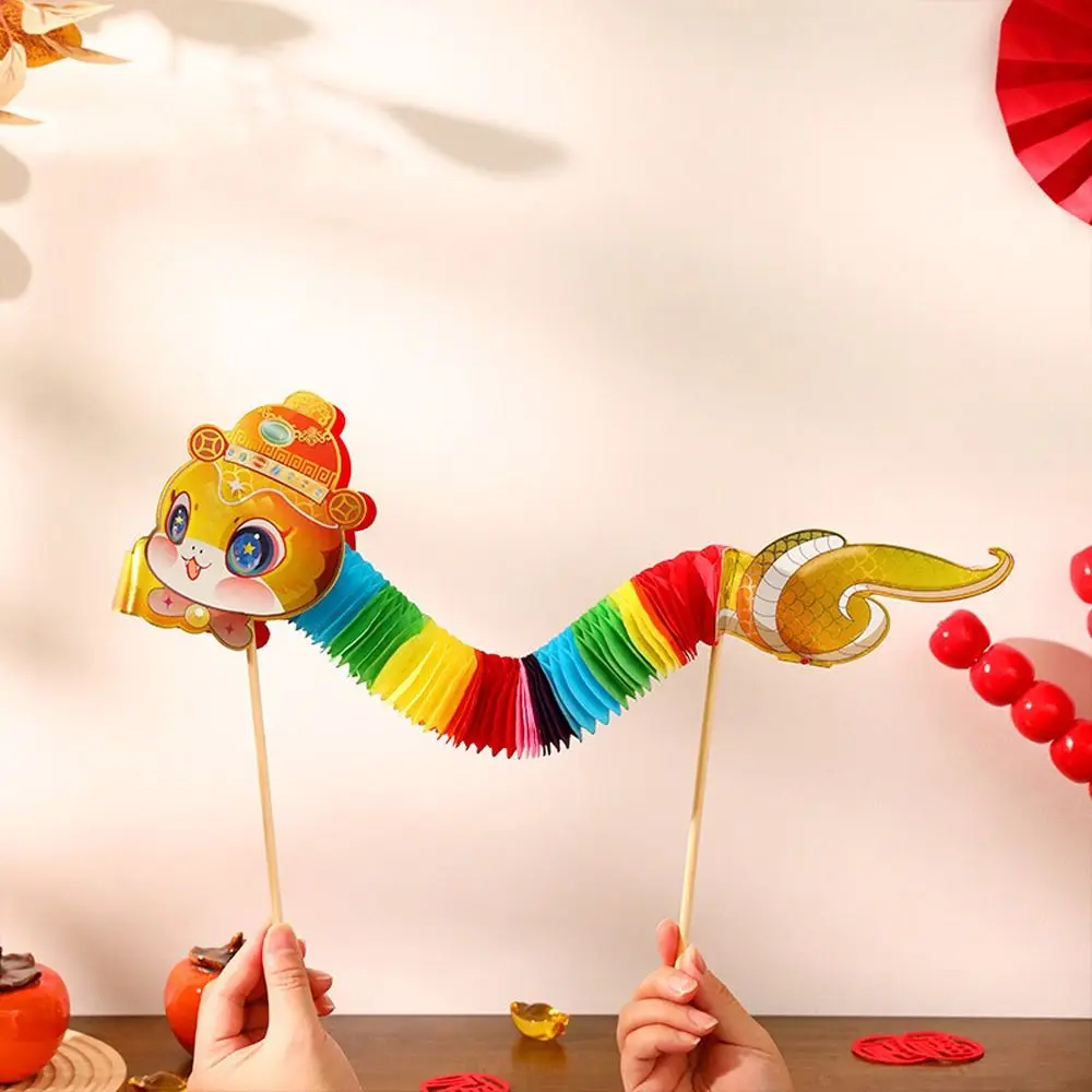 Funny Cartoon Chinese Paper Dance Snake 3D Handmade 2025 Snake Year Ornaments Cute DIY Dragon Snake Shopping Mall
