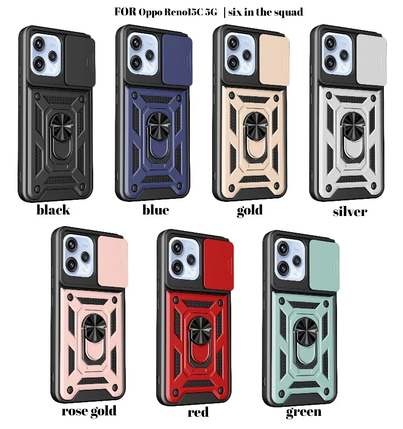 Heavy Duty Magnetic Ring Slide Cover with Camera Lens Protection