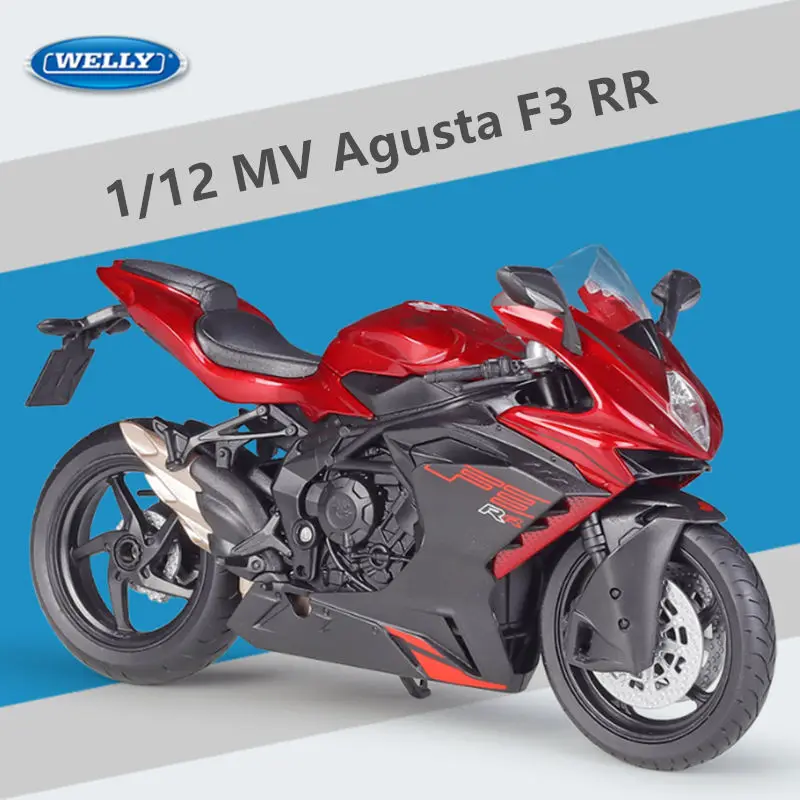 WELLY 1:12 MV Agusta F3 RR Alloy Race Motorcycle Model Diecast Metal Street Motorcycle Model Simulation Collection Kids Toy Gift 2