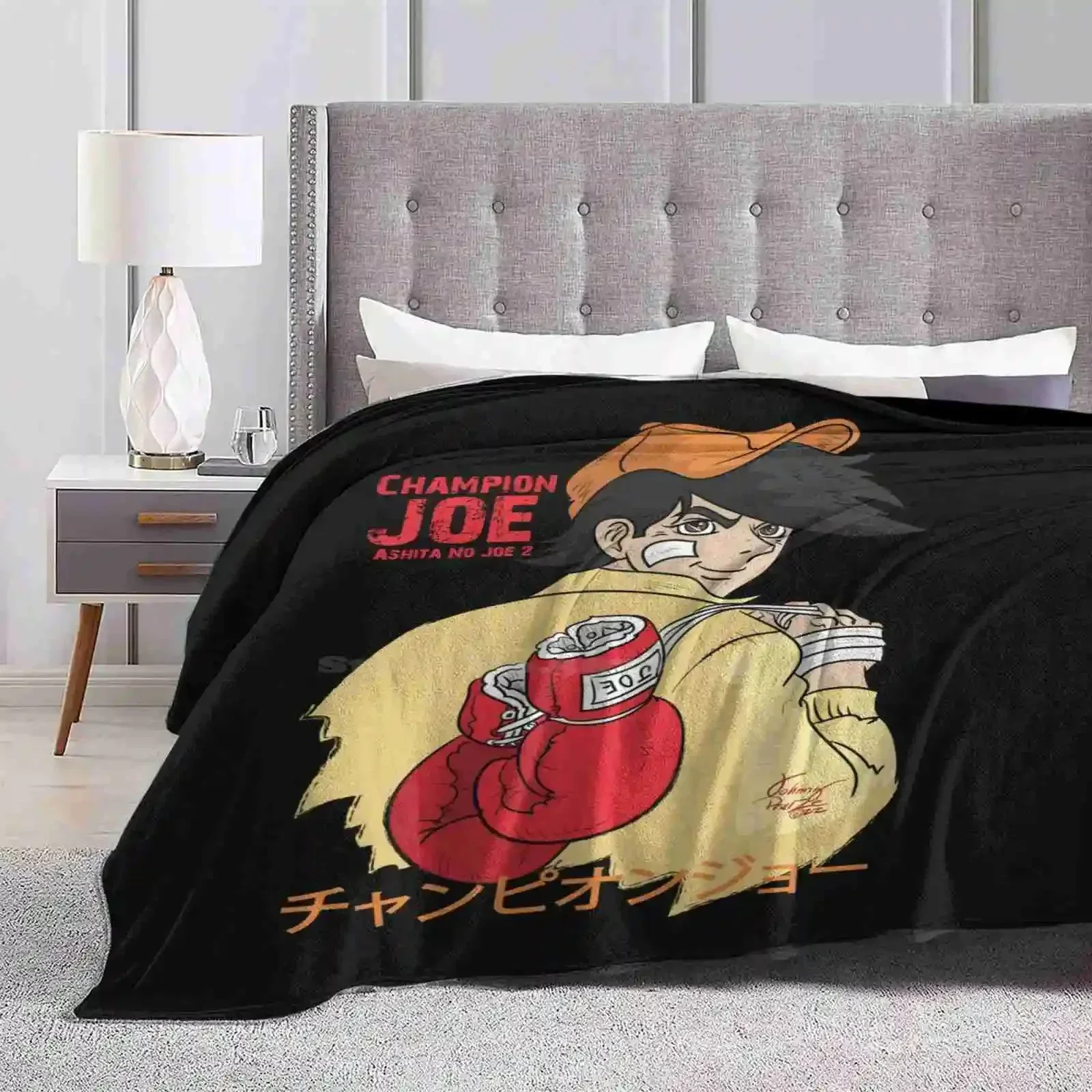 Macio cobertor de flanela fina com anime dos desenhos animados, Design de boxe clássico retro, Ashita No Joe 2, Design criativo 3