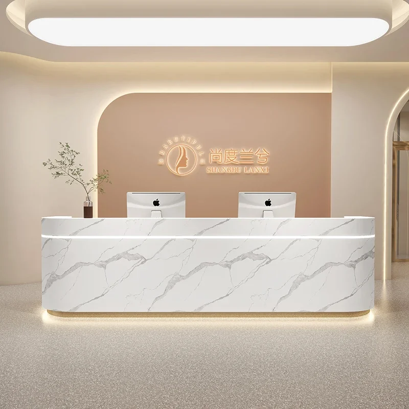 Motion Desk Reception for Salon Office Chairs Clothing Store Counter 4060 Ti Bellezza Customer Center Computer Desks Tables Shop