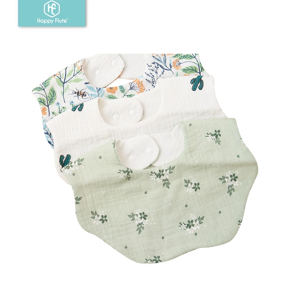 Happyflute 6 Layers Cotton Muslin Petal Bib Absorbent And Soft Bandana
