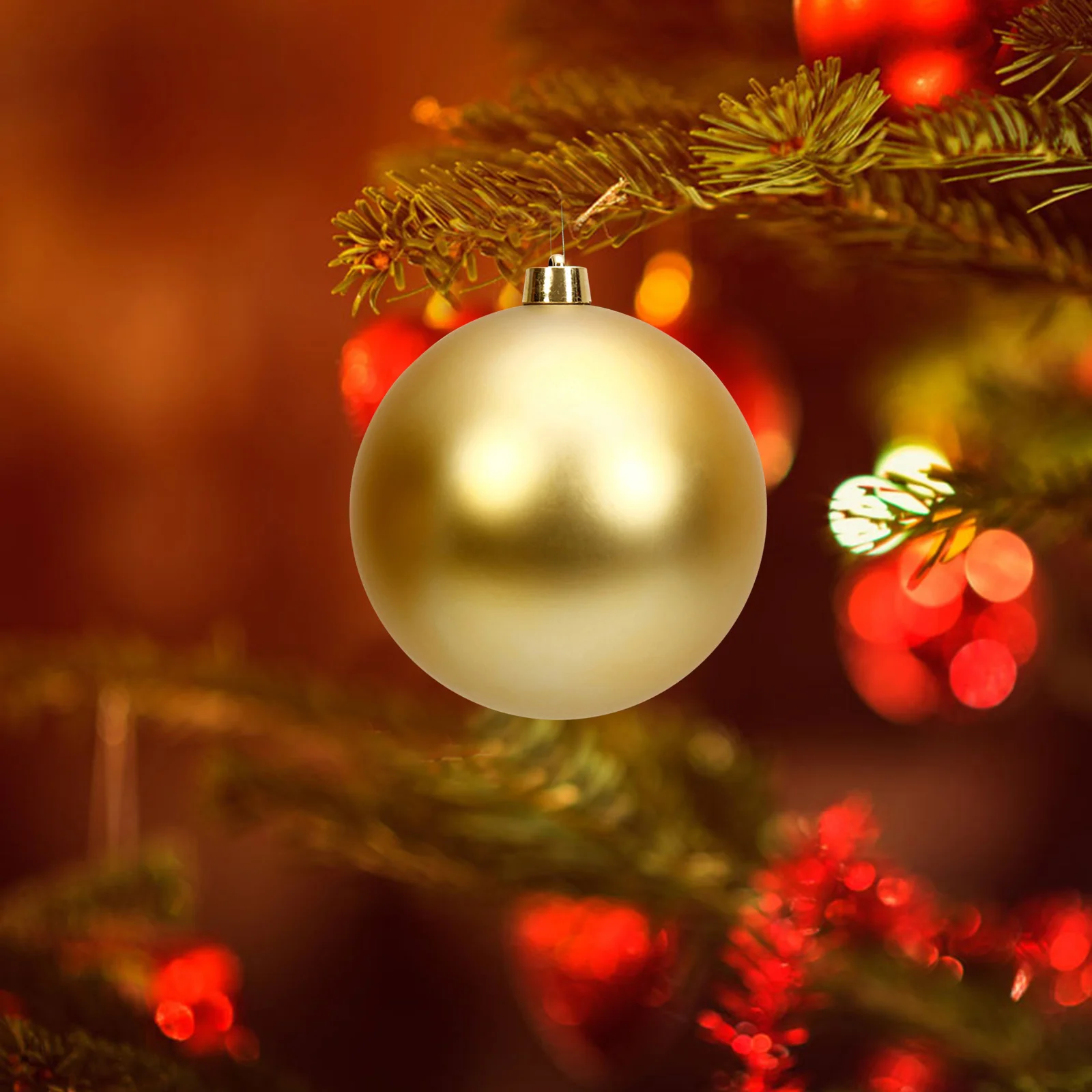 thumbnail image 1 of Bola navideña de plástico grande irrompible de 15/20 cm, mate, para decoración navideña, para árbol de Navidad, 1 of 5