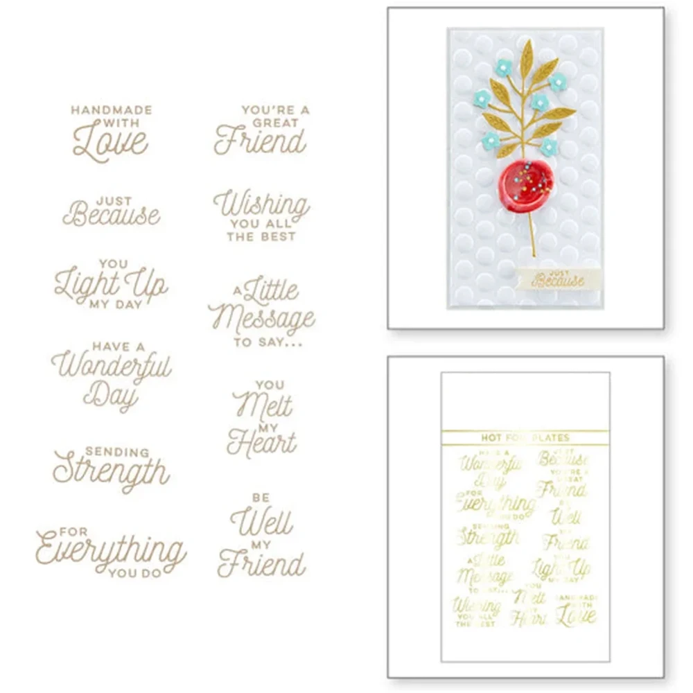 

2022 Октябрь новые английские слова ручной работы с любовью Горячая фольга металлические Вырубные штампы для изготовления бумаги поздравительная открытка Скрапбукинг без штампов