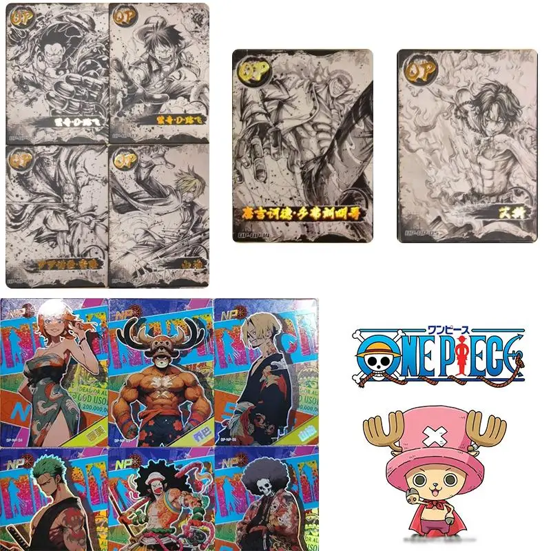 

One Piece Qr Np Op Series Portgas D Ace Roronoa Zoro Anime Characters Bronzing Collection Flash Card Cartoon Toys Christmas Gift