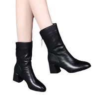 2024 New Women Versatile Leather Boots Fashion antislip high heels female Casual comfortable boot External Wear Trendy shoes - Image 5