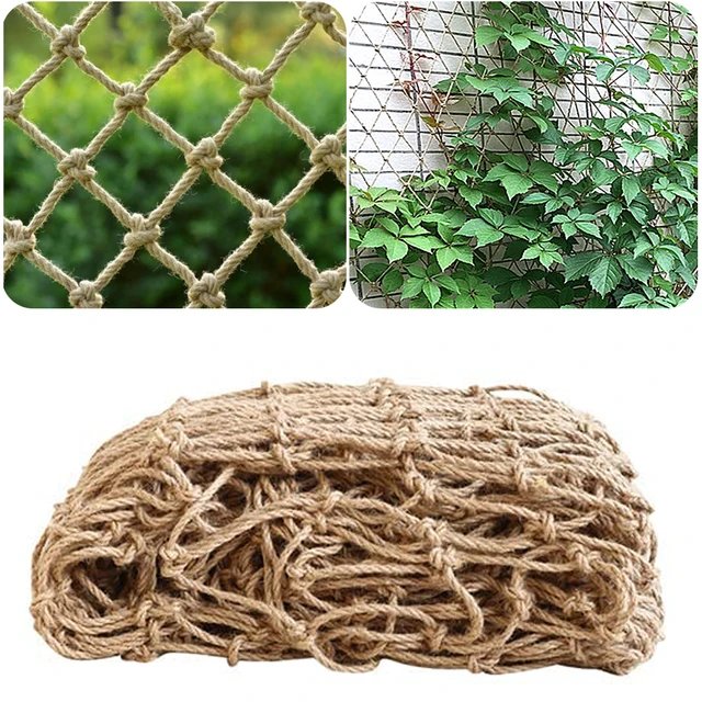 Plant Support Netting, 3mm Natural Jute Rope Plant Climbing Garden Netting  Trellis for Climbing Plants Bean