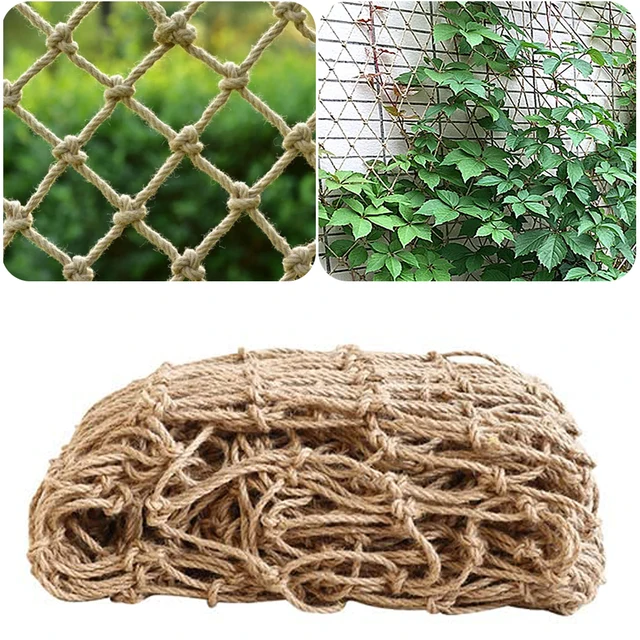 Növénytámogató Háló, 3 Mm -Es Természetes Jute Kötél Növényi Mászó Kerti Háló Rácsos Retro Bebab Gyümölcsök
