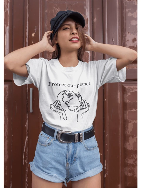 Camisetas "protege nuestro planeta" mujer, camiseta Vintage, camiseta Grunge de los 90, camisas para la Tierra, Tumblr _ - AliExpress Mobile