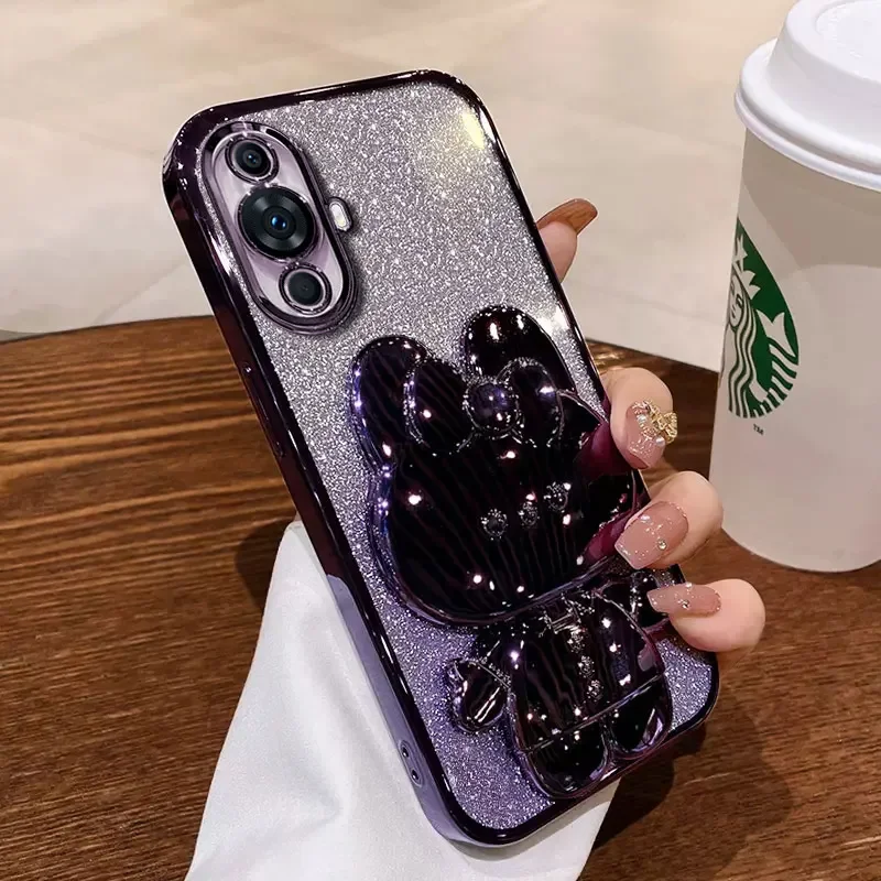 Luxury Glitter Mirror Rabbit Holder Shockproof Case