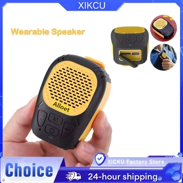Wearable Bluetooth Speaker Magnetic Clip-On Wireless Speaker Waterproof Portable Sound with Strap for Hands-Free Music/Calls